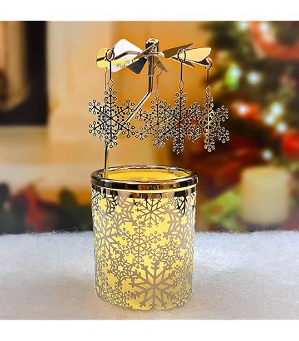 Amazon.co.jp: 回転するトナカイのクリスマスキャンドルホルダー 回転